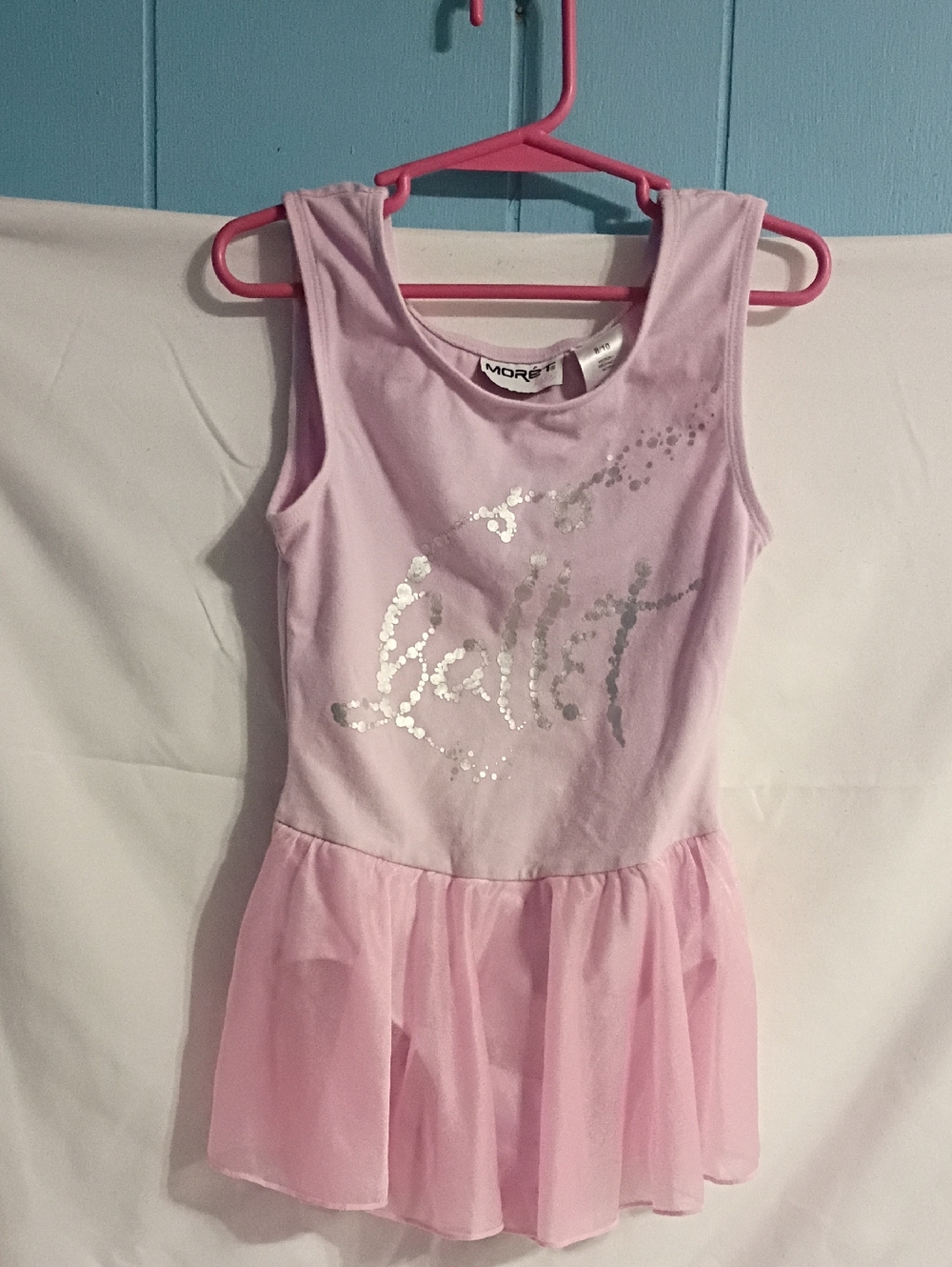 Kids Pink Ballet Tutu Dress with Silver Sparkle